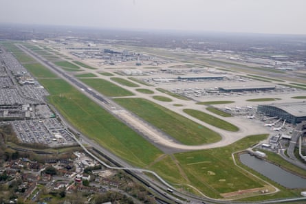 An empty runway at Heathrow airport after the fire at the electrical substation