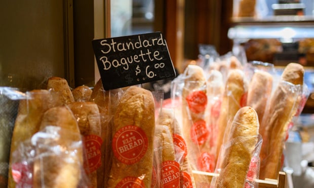 Baguettes are sold at a supermarket on July 13, 2022 in New York City.