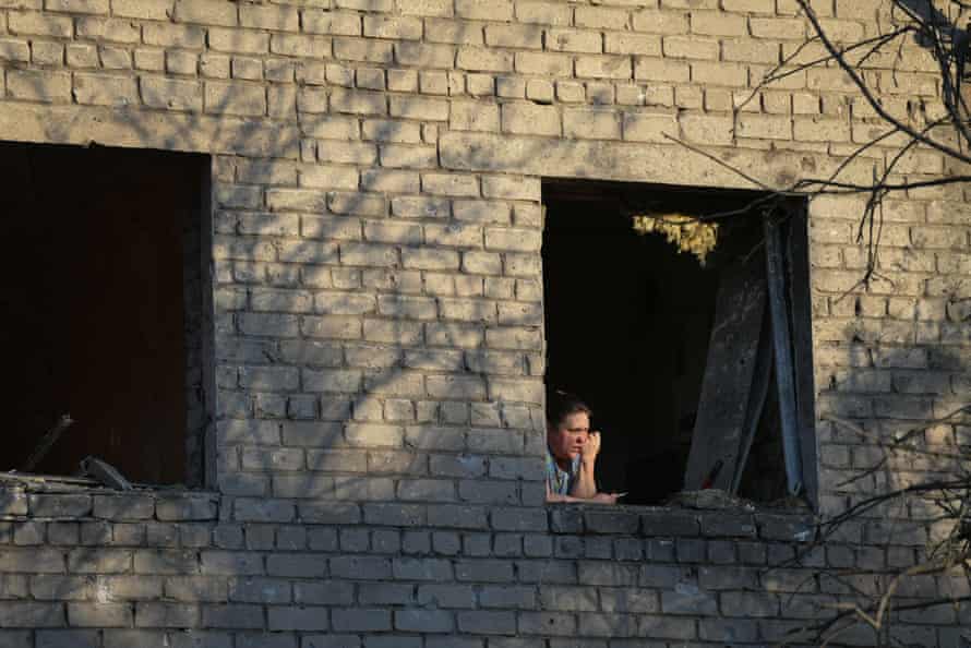 Autre vue des dégâts causés par les bombardements dans la région de Donetsk.