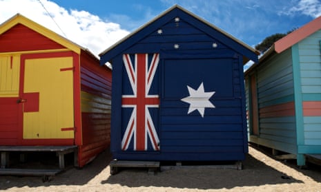 Australian flag on a beach house. 