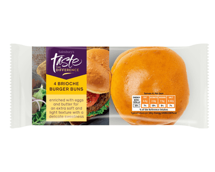 Sainsbury’s Taste the Difference four brioche burger buns
