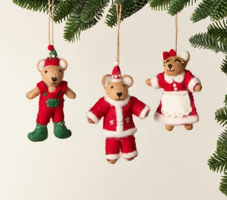 Pottery Barn Felt Teddy Bear Ornaments