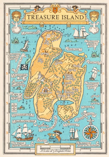 Map for Robert Louis Stevenson’s Treasure Island, by Monro Orr, 1934.