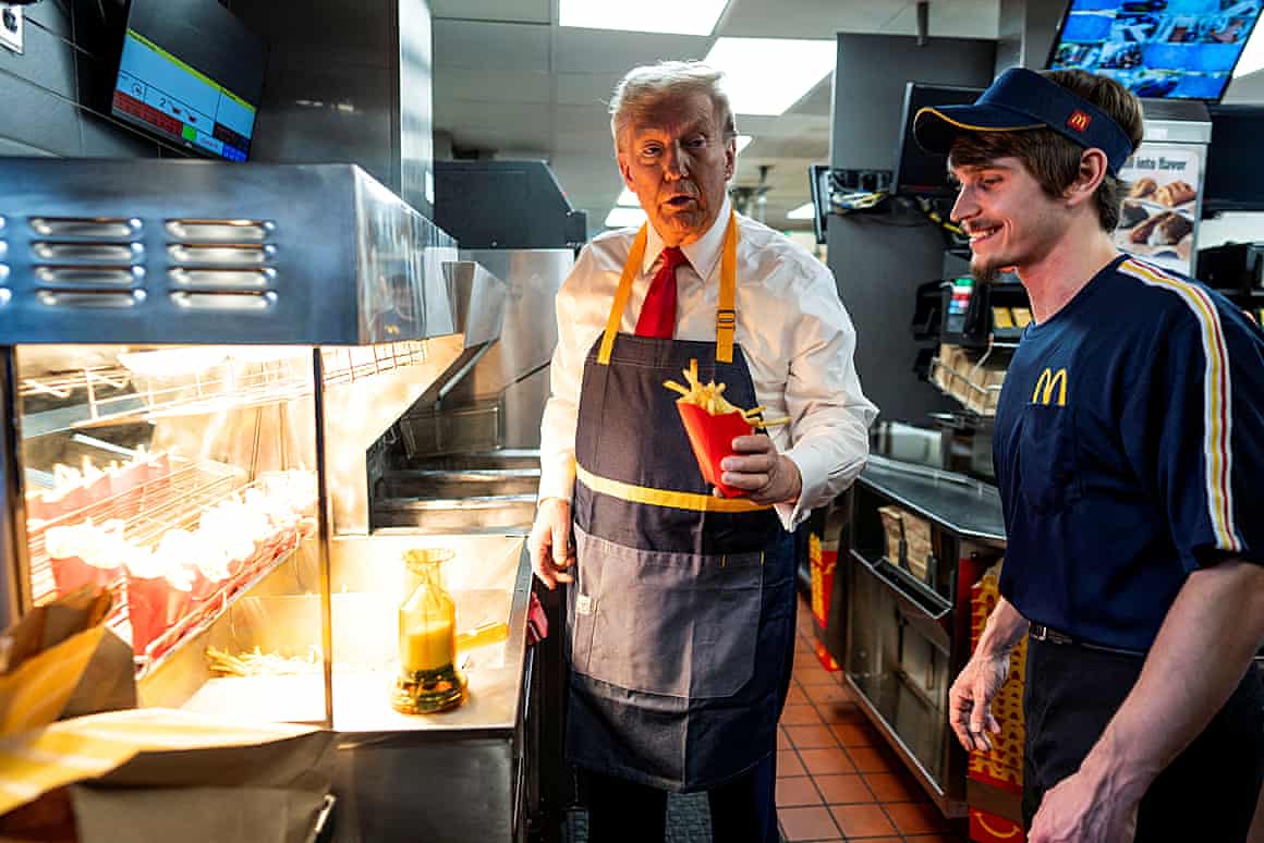 Donald Trump in McDonalds in Feasterville-Trevose, Pennsylvania.