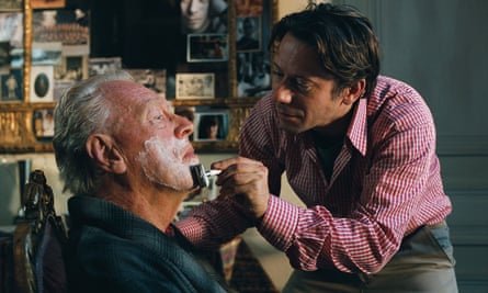 Max von Sydow, left, and Mathieu Amalric in The Diving Bell and the Butterfly, 2007