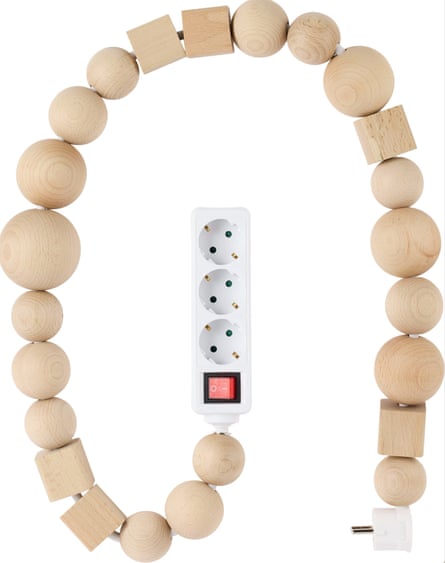 a chain of wooden beads
