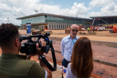 David Wright of USSF answers questions at the Arthur M. Blank U.S. Soccer National Training Center.