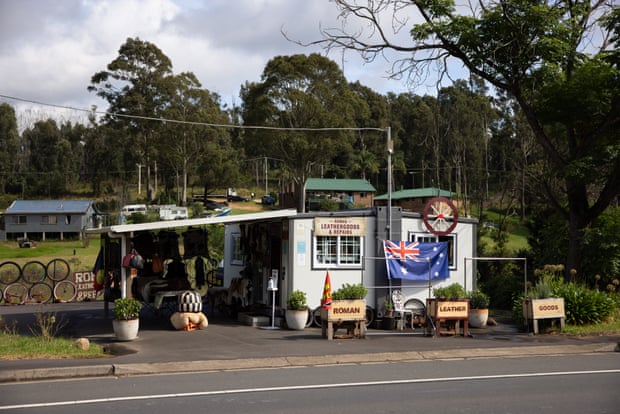 The Roman Leathergoods store in Mogo is now operating out of a demountable following the bushfires of 2019-20.
