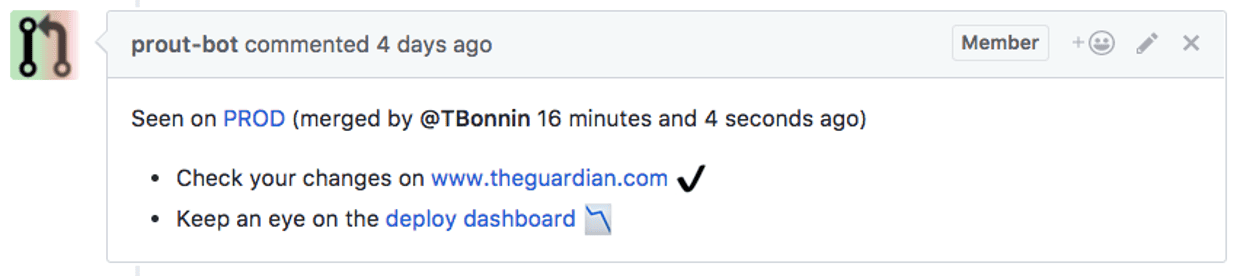 PRout comment in github