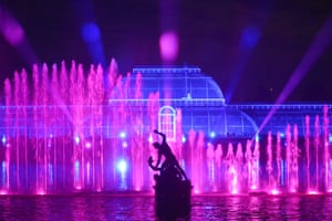 The Palm House at Kew Gardens is illuminated with a light show during a preview for the Christmas at Kew )