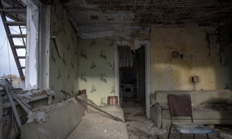Inside a badly damaged house in Stary Saltykh, Kharkiv region, January 10th.