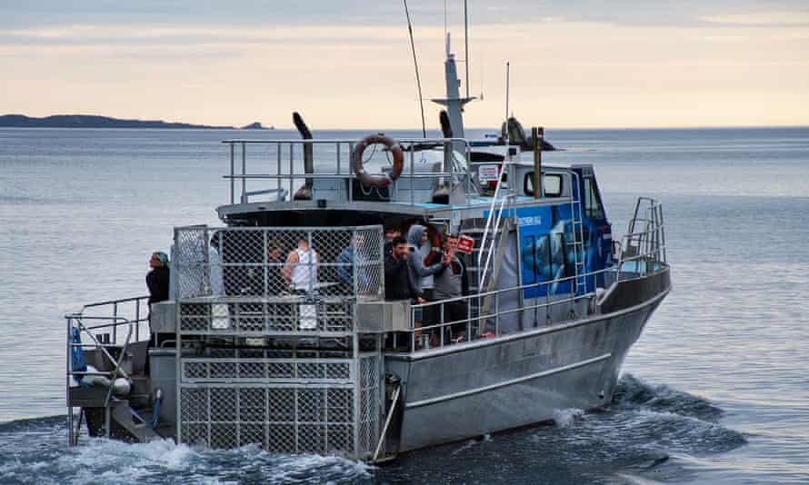 Cage-diving operator Shark Experience takes tourists out to sea from the main Stewart Island wharf in Halfmoon Bay.