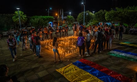 A vigil is held for Rafael Moreno in Puerto Libertador in October 2022.