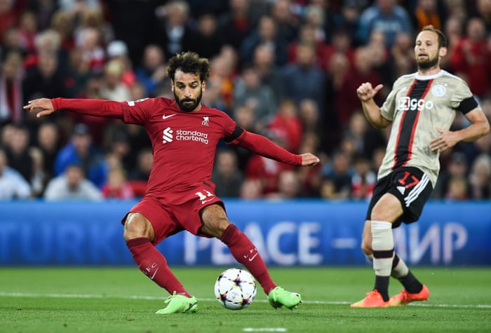 Liverpool v Ajax, Bayern Munich v Barcelona: Champions League – clockwatch | Champions League 3 Mohamed Salah scores.