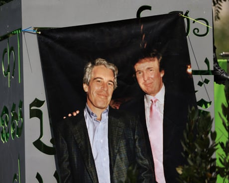 a picture of two men in suits is displayed outside