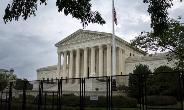 Fencing surrounds the US supreme court as it nears the end of its 2022 term.