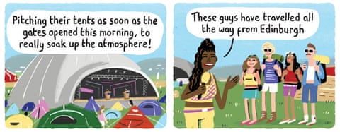 Stephen Collins Glastonbury cartoon, panel 2