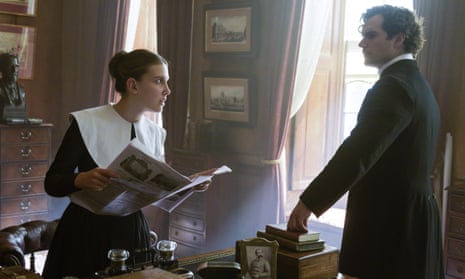 Millie Bobby Brown and Henry Cavill in Enola Holmes