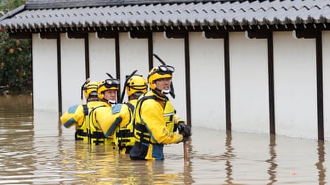 'This place was like a sea': survivors rescued after Typhoon Hagibis hits Japan – video