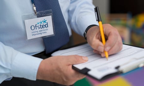 An Ofsted inspector with a clipboard