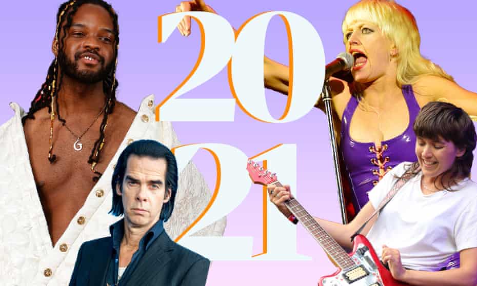 (L-R) Genesis Owusu, Nick Cave, Amyl and the Sniffers and Courtney Barnett produced some of the best Aussie albums of 2021. 