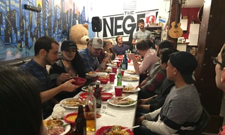 Inside the Negev: a cozy dinner with your roomates.