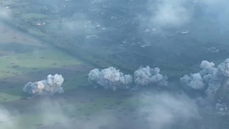 Video appears to show series of explosions as Russian attacks intensify in Donbas region – video
