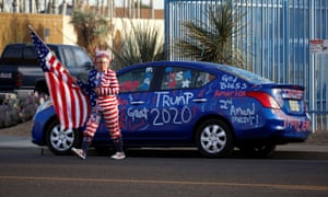 Supporters of Donald Trump gather for a “Stop the Steal” protest in Phoenix, Arizona.