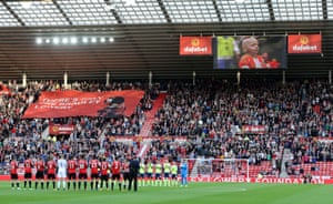 Players from both teams stand for a minute’s applause in memory of Bradley Lowery.