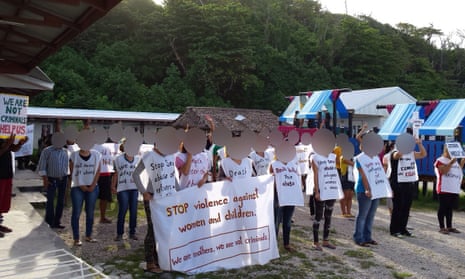 A protest at the detention centre on Nauru