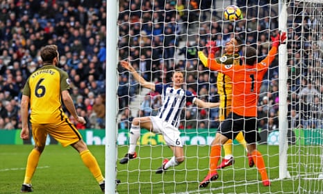 Jonny Evans watches his header cross the line to give West Brom the lead inside the first five minutes.