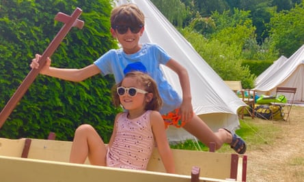 Is it a campsite? Is it a festival? This Welsh 'summer camp' feels like the best of both | Camping holiday 6 Wheelbarrow's are used to transfer luggage – and children.