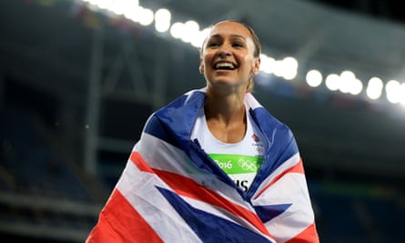 Jessica Ennis-Hill celebrates after winning silver in the women’s heptathlon in Rio.