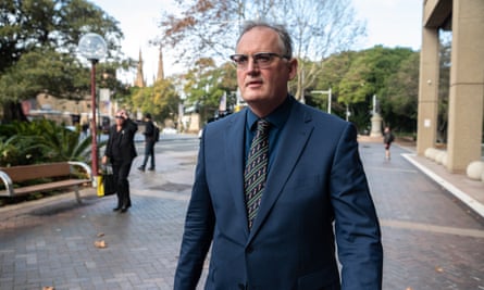 Hedley Thomas outside the NSW supreme court in June 2022 during the trial of Chris Dawson.