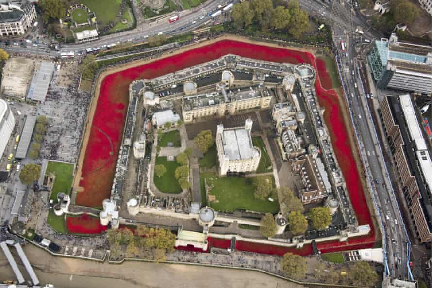 ‘I didn’t stop talking until a meeting had been agreed’ … the Tower moat filled with poppies.