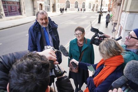 Kevin Courtney and Mary Bousted speaking to the media before their meeting with Gillian Keegan.