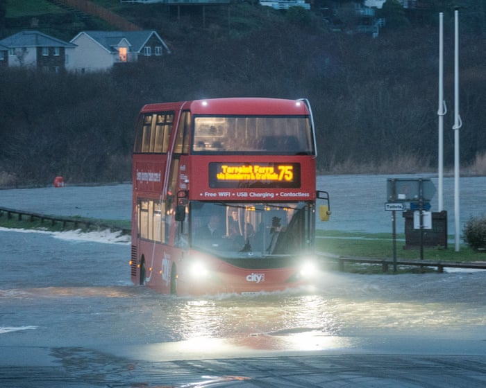 Storm Bram: ‘danger to life’ warnings issued as heavy rain and winds hit much of UK – as it happened