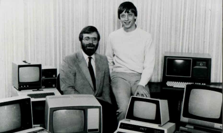 Paul Allen, left, with his childhood friend Bill Gates in 1981. 