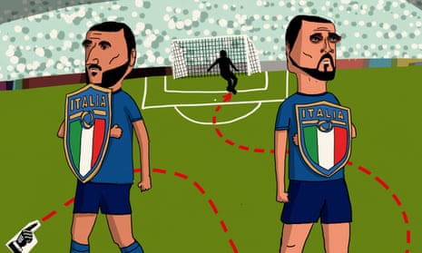 Italy’s Giorgio Chiellini and Leonardo Bonucci have 219 caps between them.