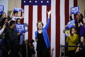 Elizabeth Warren at a campaign event on Saturday in Davenport, Iowa.