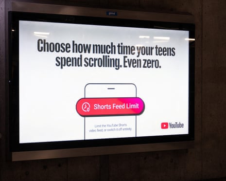 A YouTube advertisement at Westminster underground station