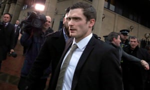 Adam Johnson leaves Bradford crown court.