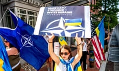 Demonstration supporting Ukraine’s Nato membership outside the summit in Washington