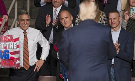 Tom Marino, second left, at a Trump rally in Hershey, Pennsylvania, in 2016. Marino faced scrutiny over donations from pharmaceutical companies.