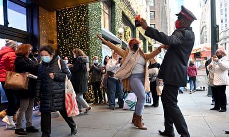 Black Friday in New York. Many shoppers chose to pick up merchandise curbside rather than venturing inside stores.