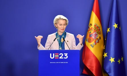 European Commission president Ursula von der Leyen at a meeting of EU leaders in Granada, Spain, 6 October 2023