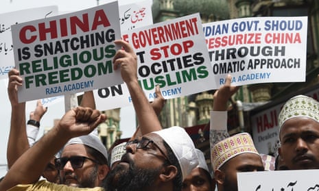 A protest against the Chinese government’s detention of Muslim minorities
