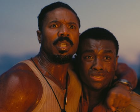 Michael B Jordan and Miles Caton in Sinners.