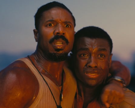 Michael B Jordan and Miles Caton in Sinners.