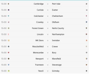 League Two fixtures